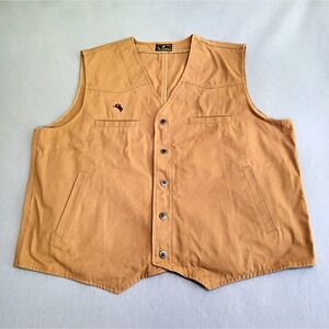 Wyoming Traders Brown Canvas Vest Concealed Carry Snap Front Western Men's  2XL